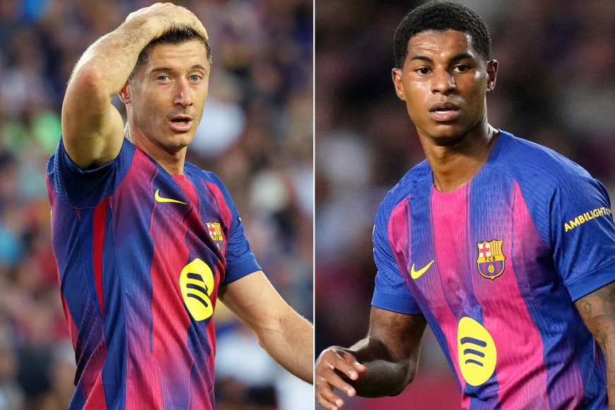 Barcelona eye Kane and Rashford double swoop as Lewandowski successor plan revealed