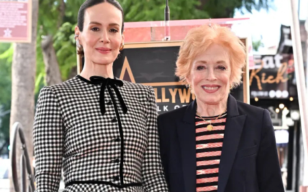 Holland Taylor Supports Sarah Paulson at Her Walk of Fame Ceremony  Plus Hugh Jackman, Mariah Carey and More A-List Sightings