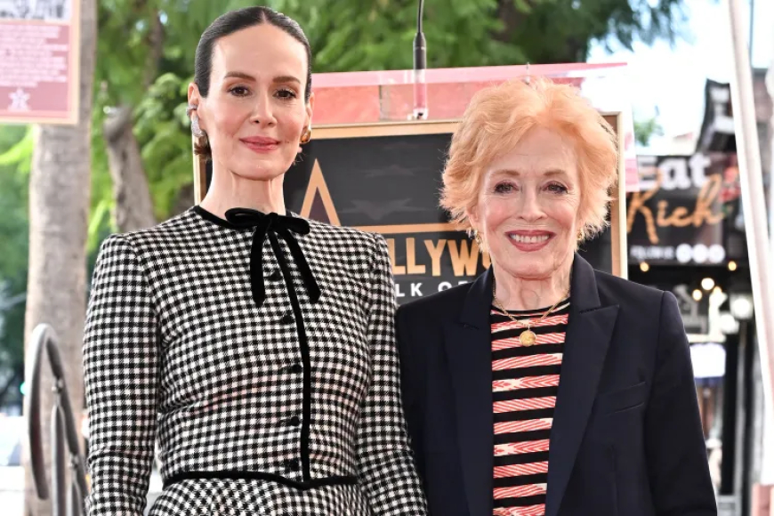 Holland Taylor Supports Sarah Paulson at Her Walk of Fame Ceremony  Plus Hugh Jackman, Mariah Carey and More A-List Sightings